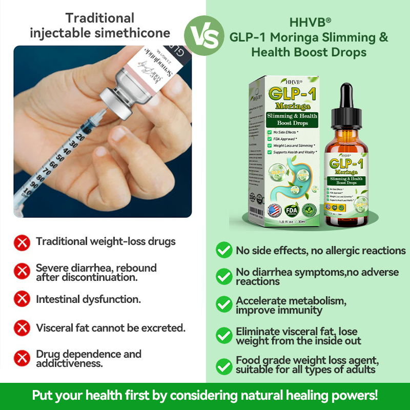 HHVB® 🏬GLP-1 Moringa Slimming & Health Boost Drops( Food-grade fat burner – Developed by The Obesity Society)