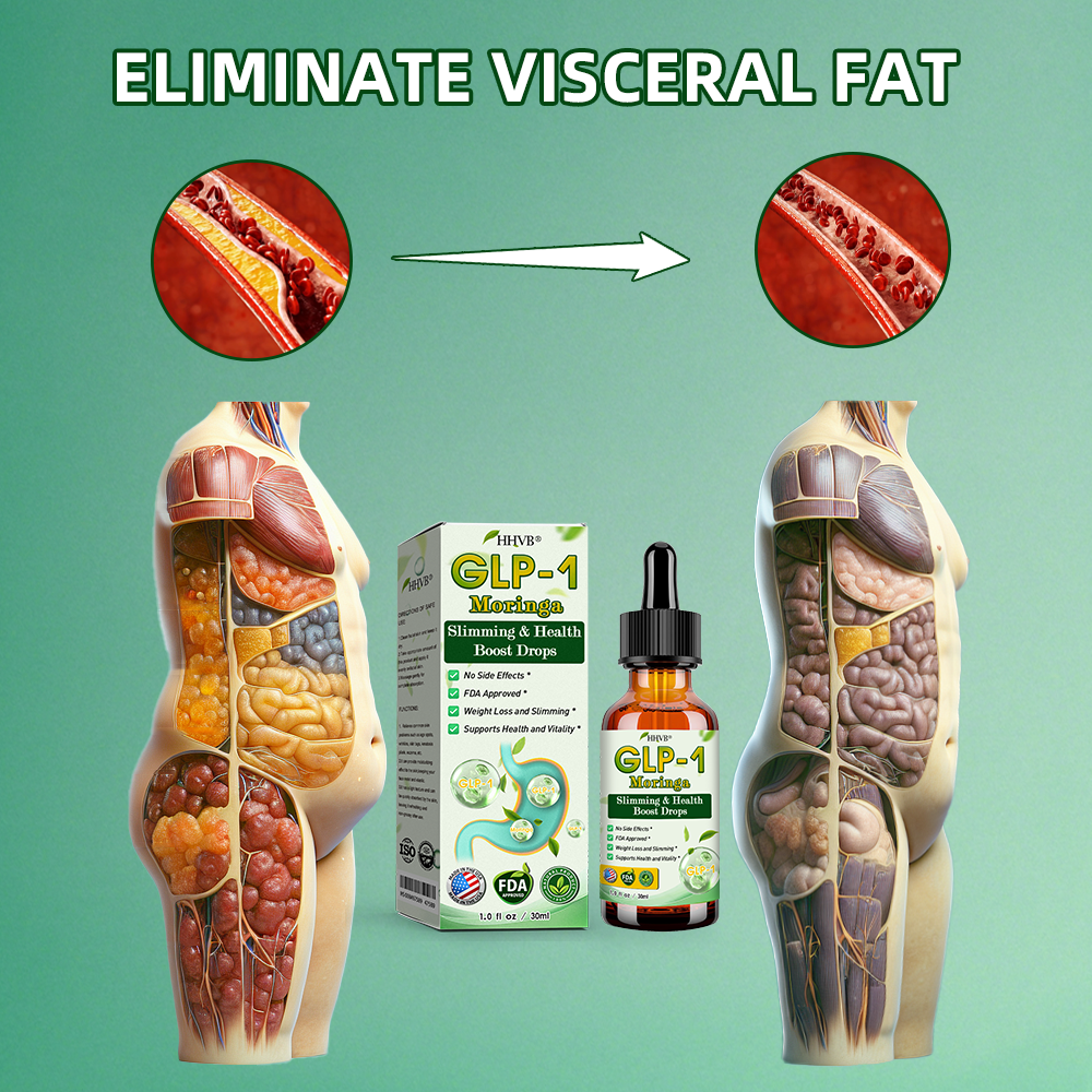 HHVB® 🏬GLP-1 Moringa Slimming & Health Boost Drops( Food-grade fat burner – Developed by The Obesity Society)