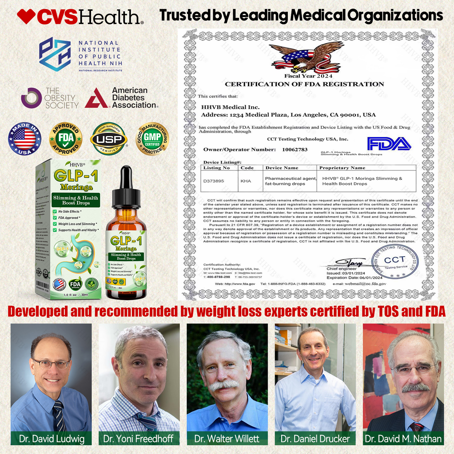 HHVB® 🏬GLP-1 Moringa Slimming & Health Boost Drops( Food-grade fat burner – Developed by The Obesity Society)